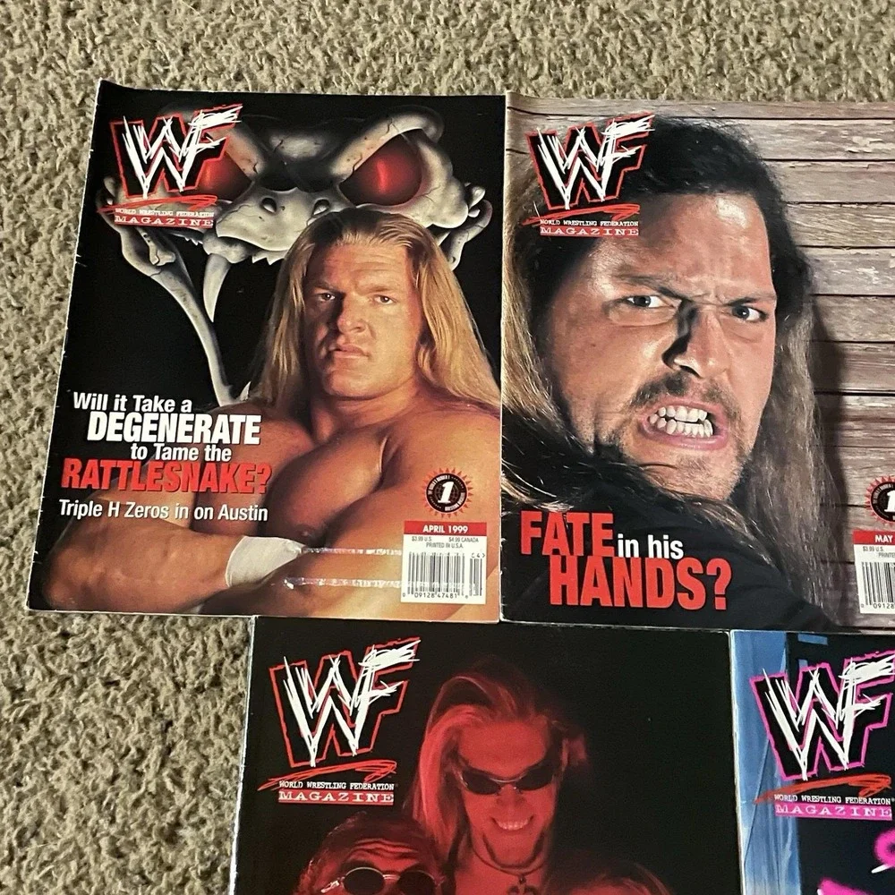 Vintage 1999 WWF Magazine Lot 5 Triple H Rock Edge Christian Mr Ass Wrestling